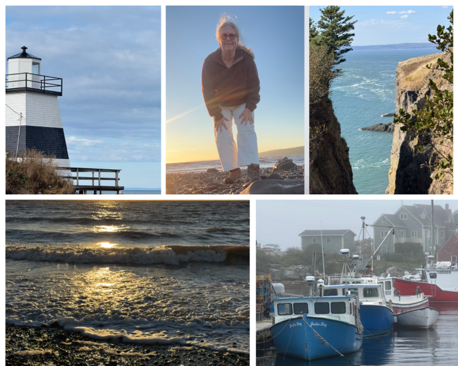 Denise Nielsen, pictured alongside scenes from Canada’s East Coast captured during her sabbatical.